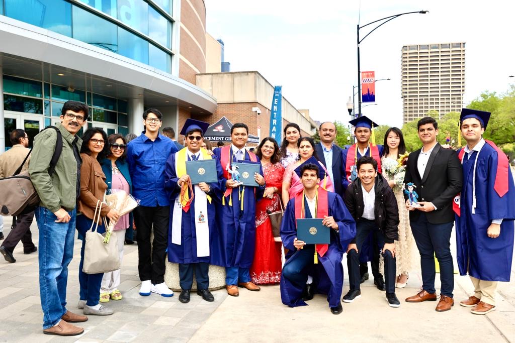 Pranav with friends and their families