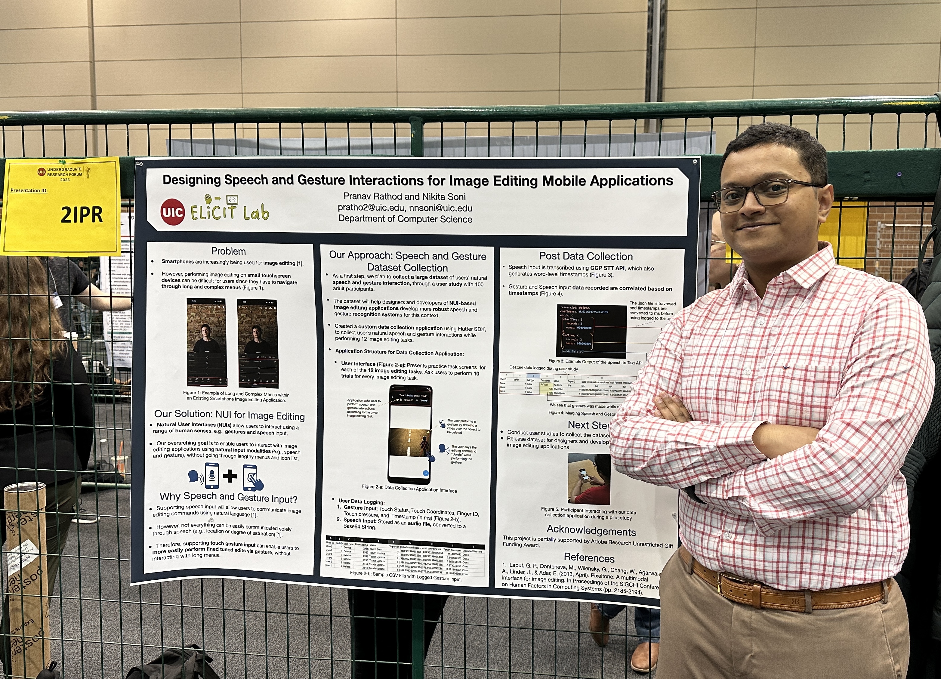 Pranav presenting at the UIC Undergraduate Research Forum 2023
