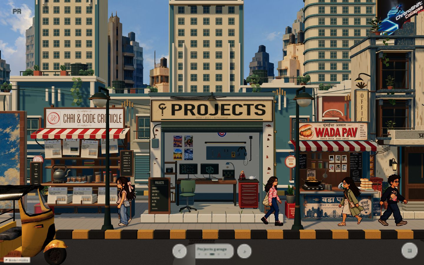 The street in Original rendering mode.